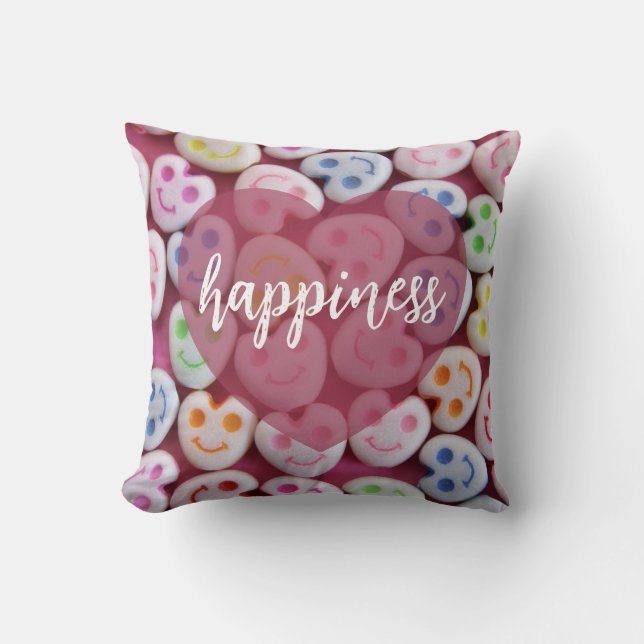 Happiness Throw Pillow (Front)