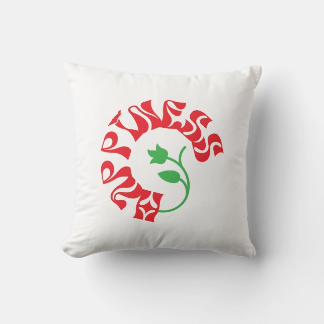 HAPPINESS THROW PILLOW (Front)