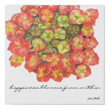 Happpiness Blooms Hydrangea Faux Canvas Print
