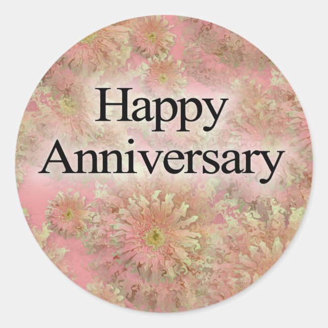 Happpy Anniversary Classic Round Sticker (Front)