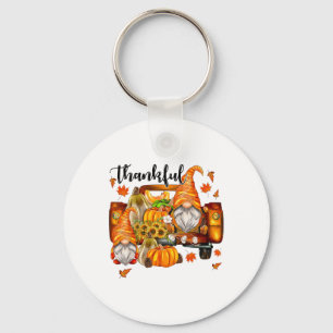 Happpy Thanksgiving Day Autumn Fall Maple Leaves T Keychain