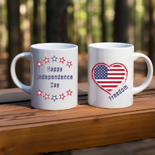 Happt Fourth of July Flag Stars Mug