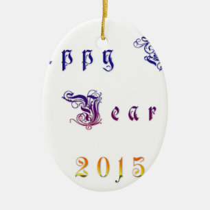 Happu New Year 2015 Hakuna Matata wishes.png Ceramic Ornament