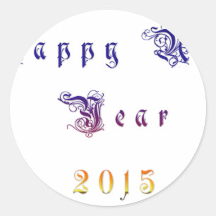 Happu New Year 2015 Hakuna Matata wishes.png Classic Round Sticker
