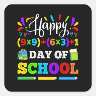 Happy 100 Day Of School Square Sticker