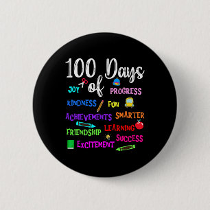 Happy 100 Day Of School Teacher Kid Boy Girl Kinde 2 Inch Round Button