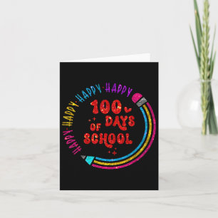 Happy 100 Days 100th Day Of School For Girls Boys  Card