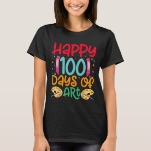 Happy 100 Days Of Art School Teachers Girls Boys G T-Shirt