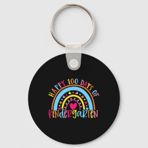 Happy 100 Days Of Kindergarten 100 Day Of School R Keychain