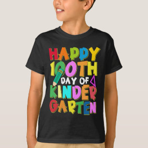 Happy 100 Days of Kindergarten Kids 100th Day of S T-Shirt