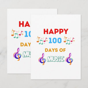 Happy 100 Days Of music Card