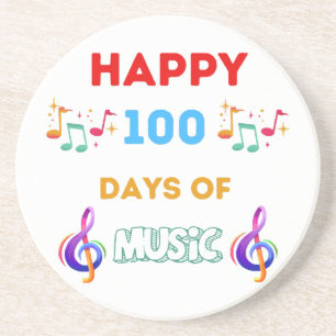 Happy 100 Days Of music Coaster