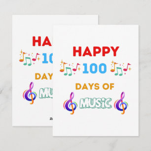 Happy 100 Days Of music Holiday Card