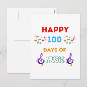 Happy 100 Days Of music Holiday Postcard