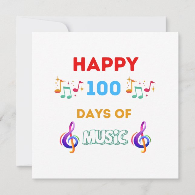 Happy 100 Days Of music Invitation (Back)