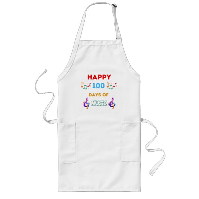 Happy 100 Days Of music Long Apron (Front)