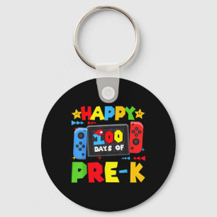 Happy 100 Days Of Pre-k Gaming 100th Day School Bo Keychain
