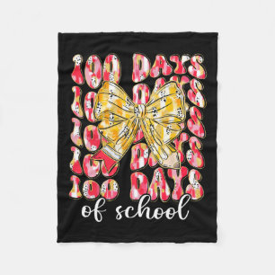 Happy 100 Days Of School 100 Days Smarter Funny Co Fleece Blanket