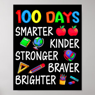 Happy 100 Days Of School 100th Day Of School Kids Poster