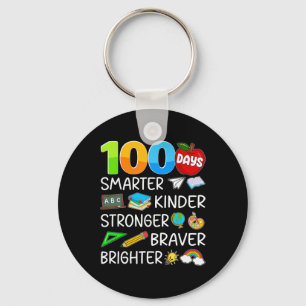 Happy 100 Days Of School 100th Day Teacher Boy Gir Keychain