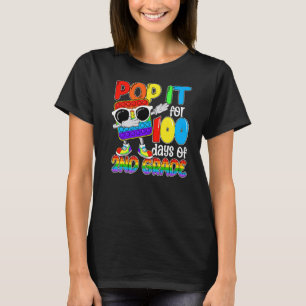 Happy 100 Days Of School 2nd Grade 100th Pop it Bo T-Shirt