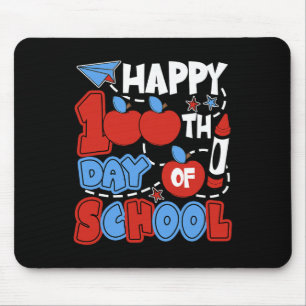 Happy 100 Days Of School Apple Teacher Funny Mouse Pad