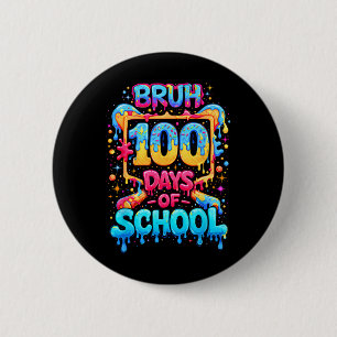 Happy 100 Days Of School Baseball Drip 100th Day O 2 Inch Round Button