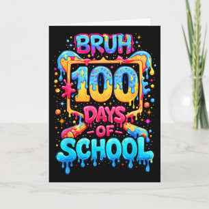 Happy 100 Days Of School Baseball Drip 100th Day O Card