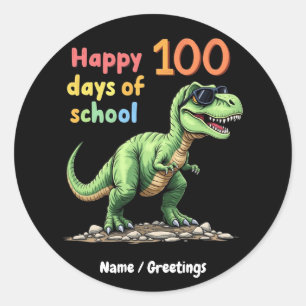 Happy 100 Days of School Celebration Smarter Classic Round Sticker