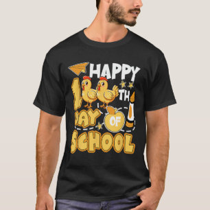 Happy 100 Days Of School Chicken Student Kids Boys T-Shirt