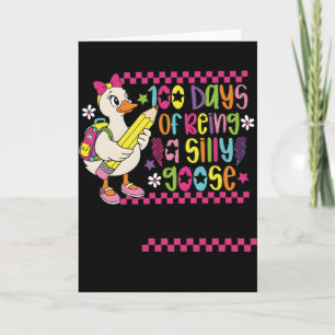 Happy 100 Days of School Cute Duck Teacher Card