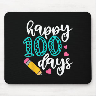 Happy 100 Days Of School Cute Penil Girl 100th Day Mouse Pad