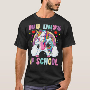 Happy 100 Days Of School Dabbing Unicorn Gift Teac T-Shirt