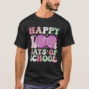 Happy 100 Days Of School Disco Ball Groovy Retro T-Shirt