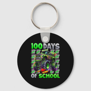 Happy 100 Days Of School Funny Monster Truck Stude Keychain
