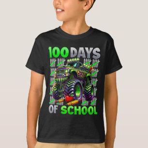 Happy 100 Days Of School Funny Monster Truck Stude T-Shirt