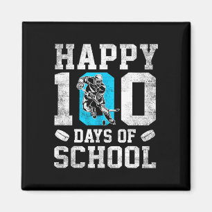 Happy 100 Days Of School Hockey Lovers Boys Girls Magnet