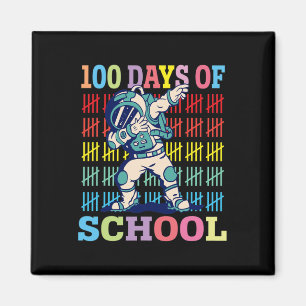 Happy 100 Days Of School Kids Dabbing Astronaut Lo Magnet