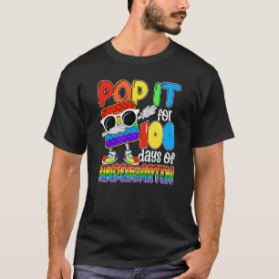 Happy 100 Days Of School Kindergarten 100th Pop it T-Shirt