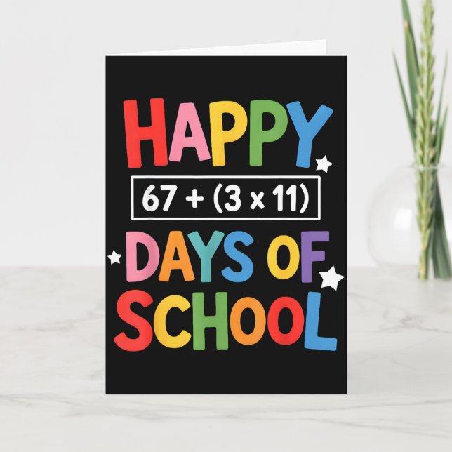 Happy 100 Days Of School Math Equation 100th Day T Card (Front)