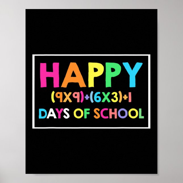 Happy 100 Days Of School Math Fun Tee For Math Lov Poster (Front)