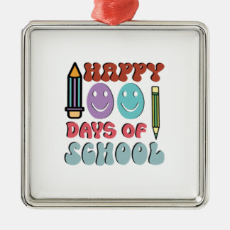 Happy 100 Days Of School Metal Ornament
