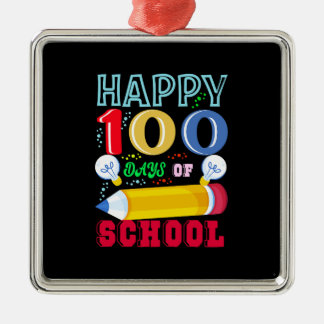 Happy 100 Days Of School Metal Ornament