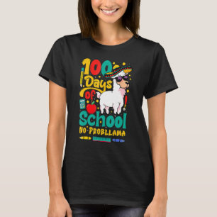 Happy 100 Days Of School No Probllama Llama 100th T-Shirt