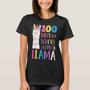 Happy 100 Days Of School No Probllama Shirt Llama