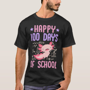 Happy 100 Days Of School Pet Axolotl  Math Teacher T-Shirt