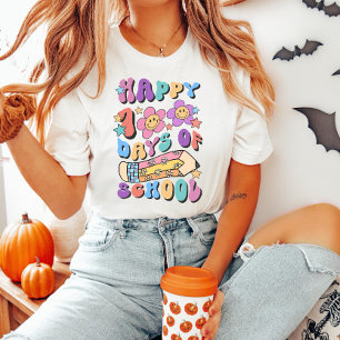 Happy 100 Days of School Retro Teacher  T-Shirt