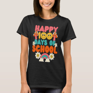 Happy 100 Days of School Retro Vintage 70s Fun T-Shirt
