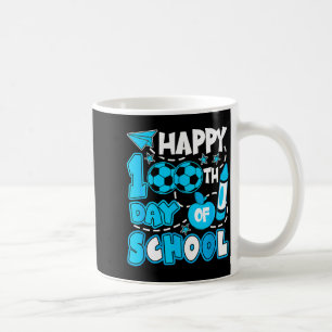 Happy 100 Days Of School Soccer Student Kids Boys Coffee Mug