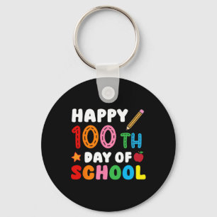 Happy 100 Days Of School Student Pencil Teacher Ki Keychain